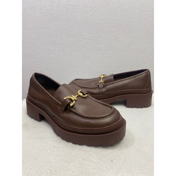 BCBGeneration Shoes - BCBGeneration Brown Loafers with Gold Accent